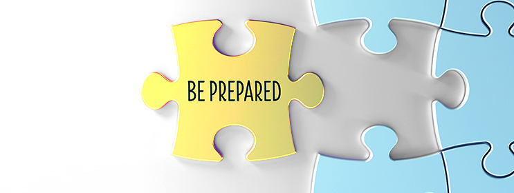 puzzle piece saying be prepared