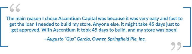 quote from Gus Garcia explaining that he chose Ascentium because it was very easy and fast to get the loan