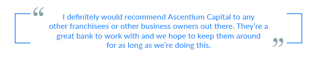 Marc Millet is quoted saying I definitely would recommend Ascentium Capital to other franchisees